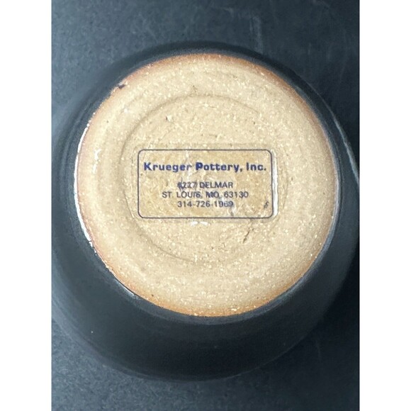 Krueger Pottery Abstract Purple Pink Blue Gloss Finished Vase Signed 6.75 inches - Picture 7 of 7